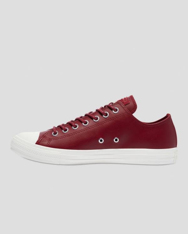 Converse Chuck Taylor All Star Seasonal Läder Låga Sneakers Vinröda | CV-672KPM