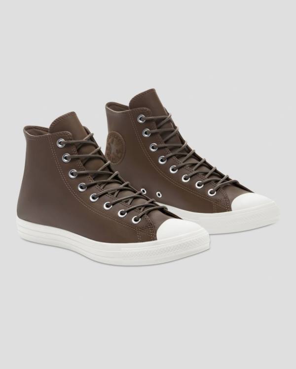 Converse Chuck Taylor All Star Seasonal Läder Höga Sneakers Bruna | CV-709XRO