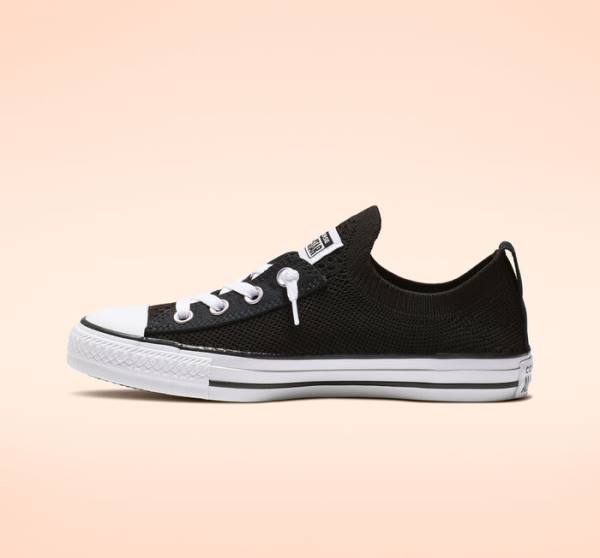 Converse Chuck Taylor All Star Shoreline Knit Slip Låga Sneakers Svarta Vita | CV-743WUN