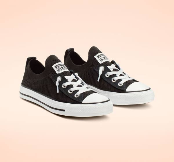 Converse Chuck Taylor All Star Shoreline Knit Slip Låga Sneakers Svarta Vita | CV-743WUN