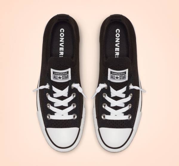 Converse Chuck Taylor All Star Shoreline Knit Slip Låga Sneakers Svarta Vita | CV-743WUN