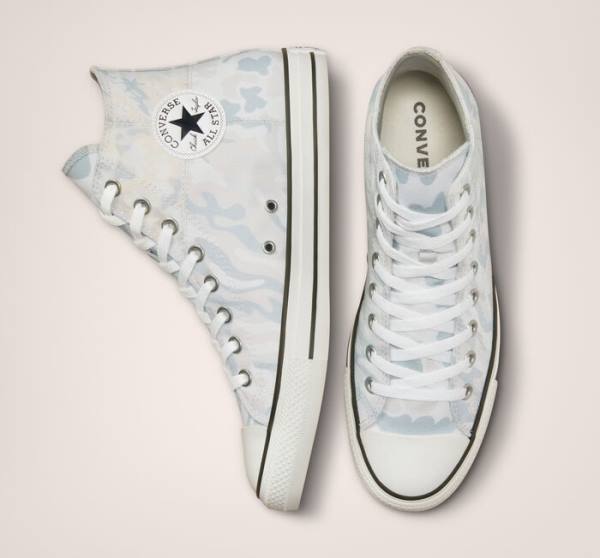 Converse Chuck Taylor All Star Split Panel Camo Höga Sneakers Vita Grå | CV-019USP