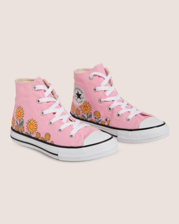 Converse Chuck Taylor All Star Sunflower Print Höga Sneakers Rosa | CV-249JKX