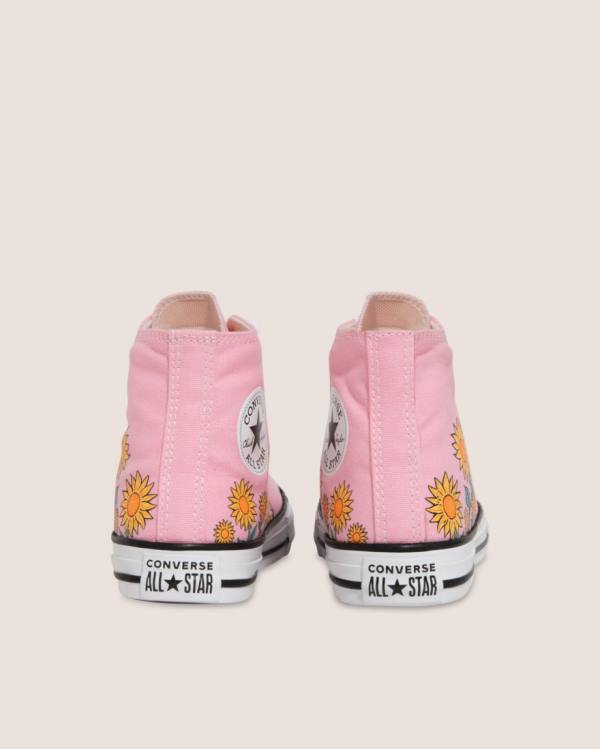 Converse Chuck Taylor All Star Sunflower Print Höga Sneakers Rosa | CV-249JKX