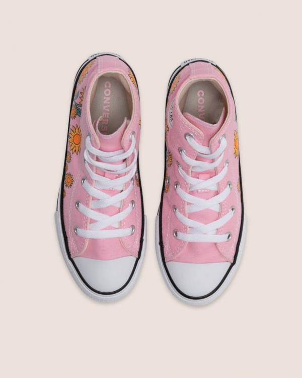 Converse Chuck Taylor All Star Sunflower Print Höga Sneakers Rosa | CV-249JKX