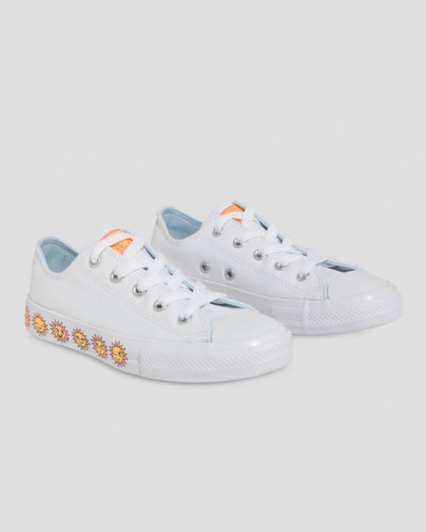 Converse Chuck Taylor All Star Sunny Side Print Låga Sneakers Vita | CV-619SZK