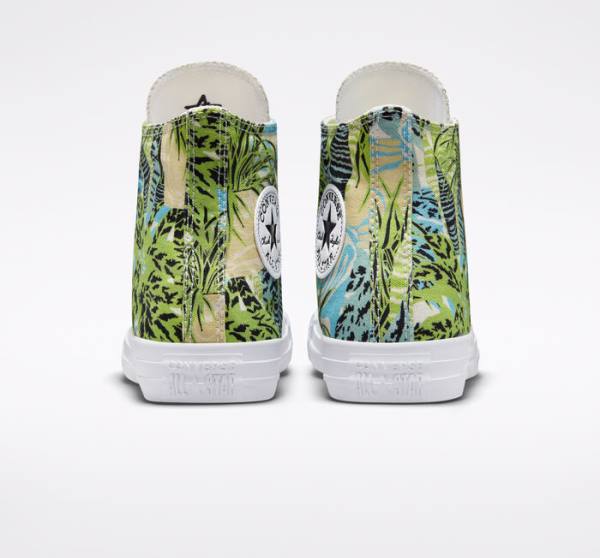 Converse Chuck Taylor All Star Tropical Florals Höga Sneakers Ljusgröna Vita | CV-089LWM