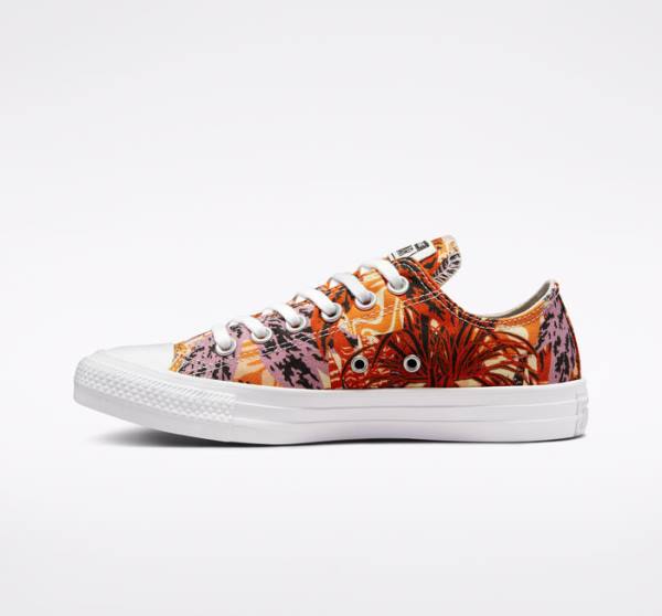 Converse Chuck Taylor All Star Tropical Florals Låga Sneakers Orange Svarta Vita | CV-527KPD