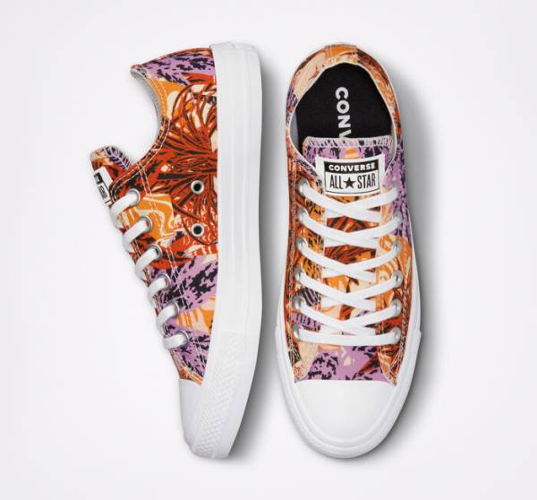 Converse Chuck Taylor All Star Tropical Florals Låga Sneakers Orange Svarta Vita | CV-527KPD