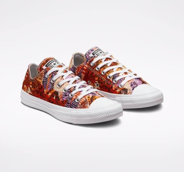 Converse Chuck Taylor All Star Tropical Florals Låga Sneakers Orange Svarta Vita | CV-527KPD