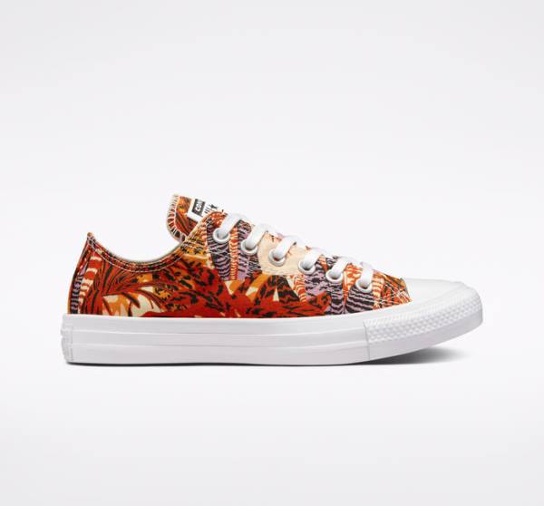 Converse Chuck Taylor All Star Tropical Florals Låga Sneakers Orange Svarta Vita | CV-527KPD