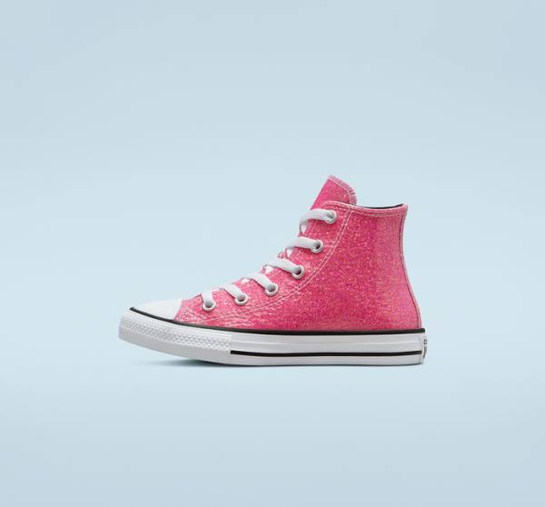 Converse Chuck Taylor All Star Vinter Glitter Höga Sneakers Rosa Svarta Vita | CV-083HXQ