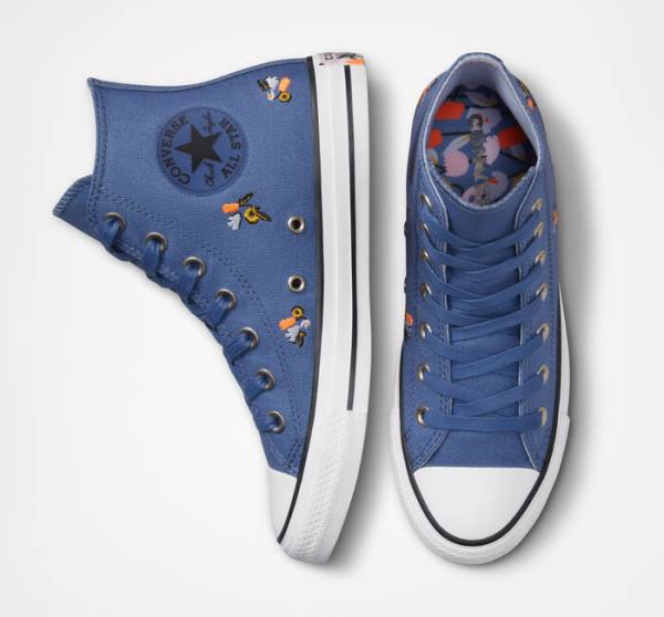 Converse Chuck Taylor All Star We Are Stronger Together Höga Sneakers Blå Indigo | CV-387VES