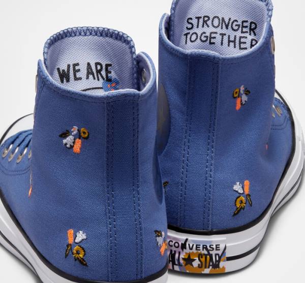 Converse Chuck Taylor All Star We Are Stronger Together Höga Sneakers Blå Indigo | CV-387VES