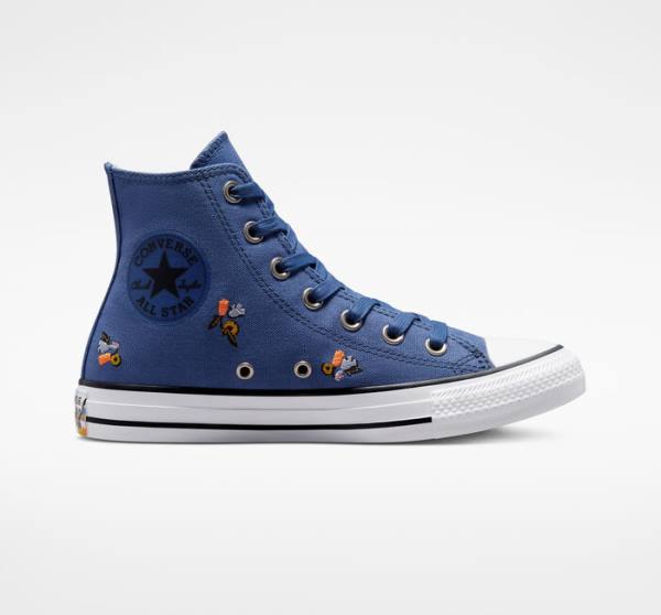 Converse Chuck Taylor All Star We Are Stronger Together Höga Sneakers Blå Indigo | CV-387VES