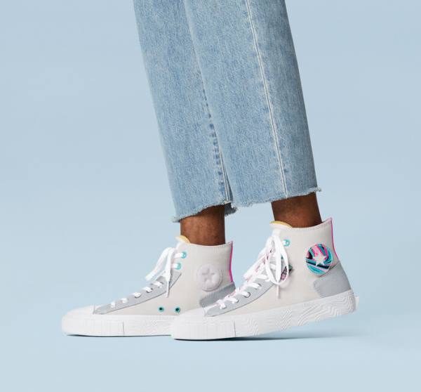 Converse Chuck Taylor Alt Star Marbled Patch Höga Sneakers Grå Rosa | CV-195FMP