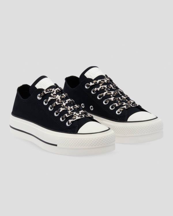 Converse Chuck Taylor Lift Archive Print Platform Låga Sneakers Svarta | CV-945HFK