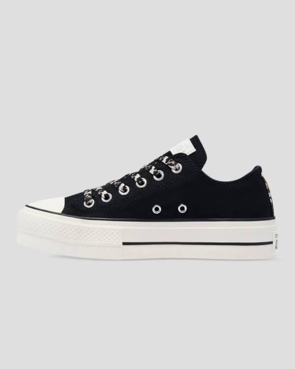 Converse Chuck Taylor Lift Archive Print Platform Låga Sneakers Svarta | CV-945HFK