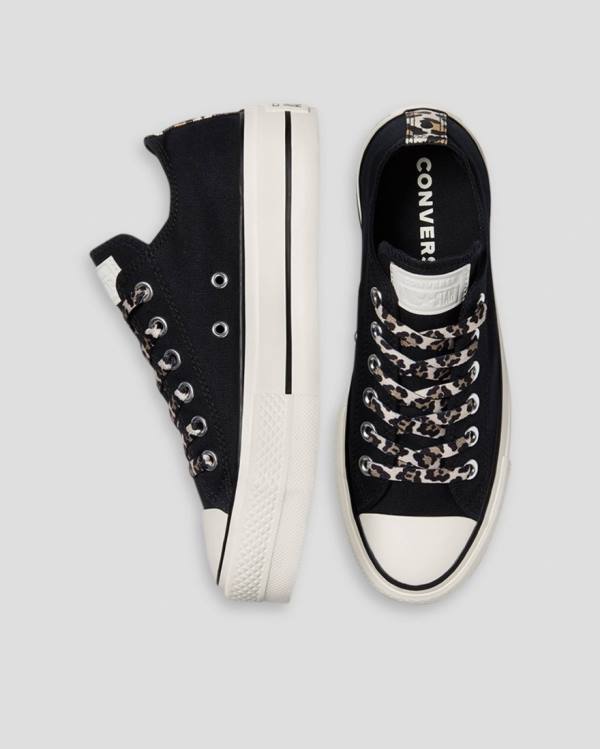 Converse Chuck Taylor Lift Archive Print Platform Låga Sneakers Svarta | CV-945HFK