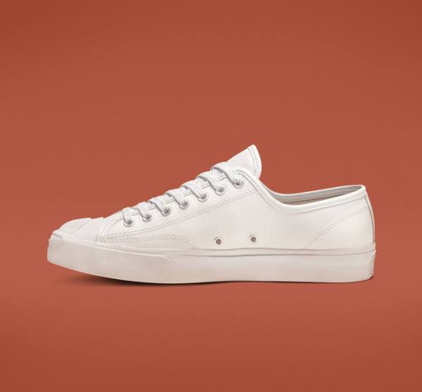 Converse Jack Purcell Läder Låga Sneakers Vita Vita Vita | CV-813NUD