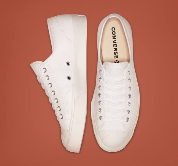 Converse Jack Purcell Läder Låga Sneakers Vita Vita Vita | CV-813NUD