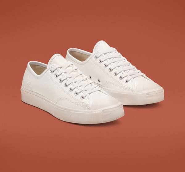 Converse Jack Purcell Läder Låga Sneakers Vita Vita Vita | CV-813NUD