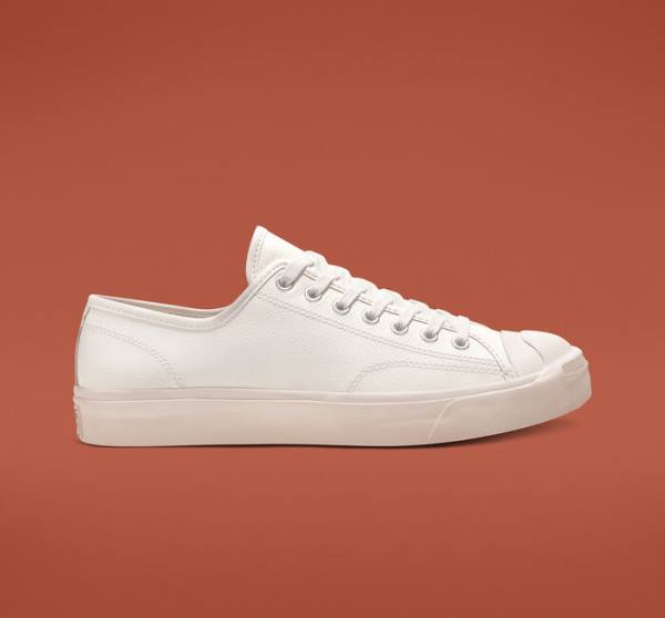 Converse Jack Purcell Läder Låga Sneakers Vita Vita Vita | CV-813NUD