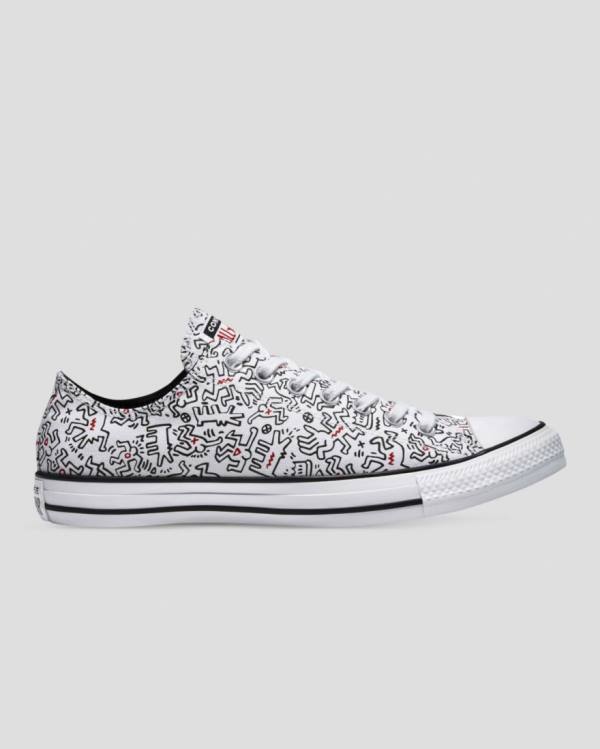 Converse Keith Haring Chuck Taylor All Star Låga Sneakers Vita Svarta Röda | CV-312ZQU