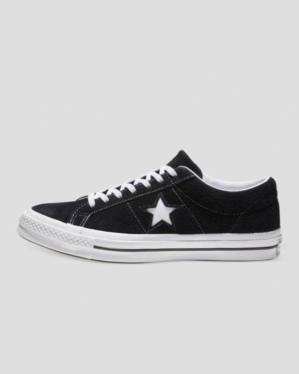 Converse One Star Premium Mocka Låga Sneakers Svarta | CV-983OUB