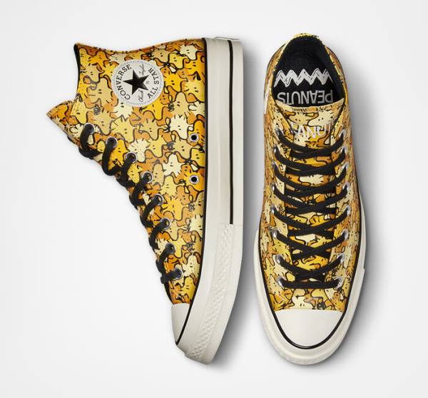 Converse Peanuts Chuck 70 Höga Sneakers Gula Guld | CV-537REK