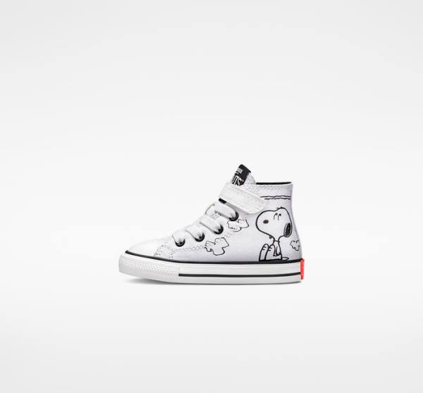 Converse Peanuts Chuck Taylor All Star Easy-On Höga Sneakers Vita Svarta Röda | CV-235ZSM