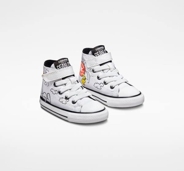 Converse Peanuts Chuck Taylor All Star Easy-On Höga Sneakers Vita Svarta Röda | CV-235ZSM