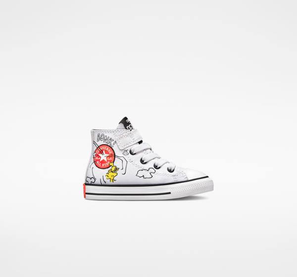 Converse Peanuts Chuck Taylor All Star Easy-On Höga Sneakers Vita Svarta Röda | CV-235ZSM