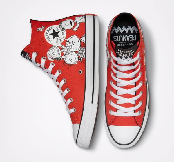 Converse Peanuts Chuck Taylor All Star Höga Sneakers Röda Svarta Vita | CV-046HQN