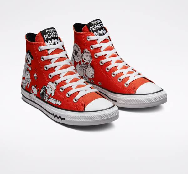 Converse Peanuts Chuck Taylor All Star Höga Sneakers Röda Svarta Vita | CV-046HQN