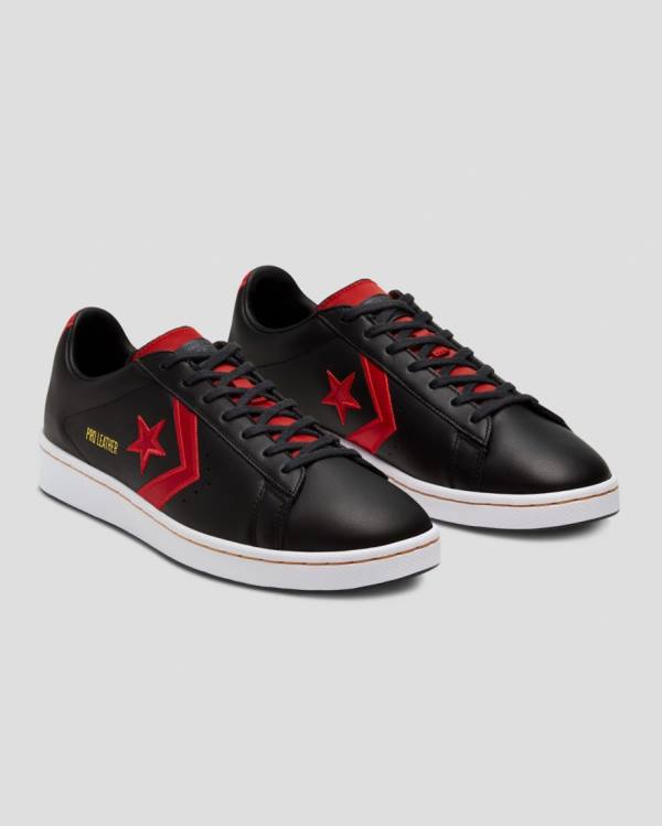 Converse Pro Läder Bleeding Colours Låga Sneakers Svarta | CV-568PUF