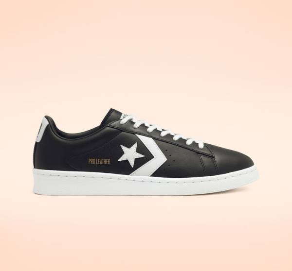 Converse Pro Läder Låga Sneakers Svarta Vita | CV-945BEW