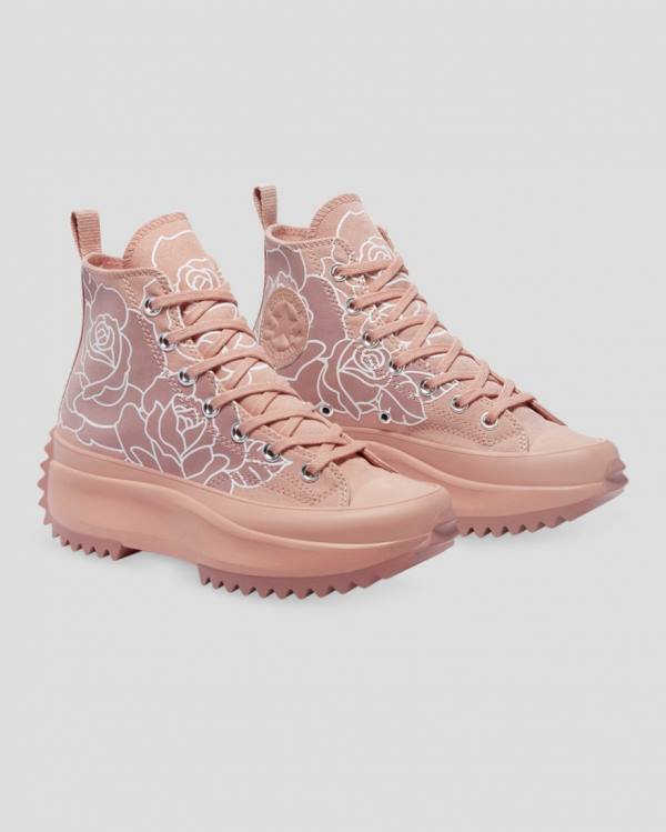 Converse Run Star Hike Floral Höga Sneakers Rosa | CV-670GXC