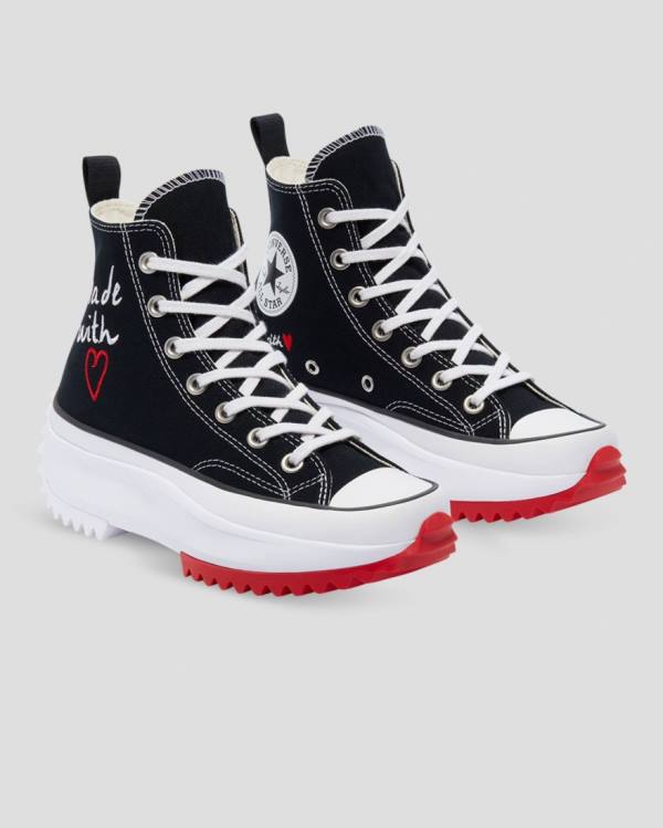 Converse Run Star Hike Love Thread Höga Sneakers Svarta | CV-107NWH