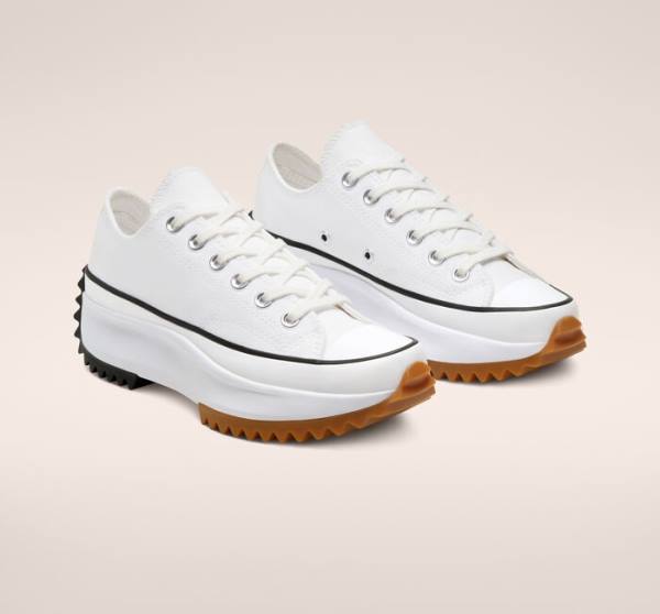 Converse Run Star Hike Platform Låga Sneakers Vita Svarta | CV-304HIG