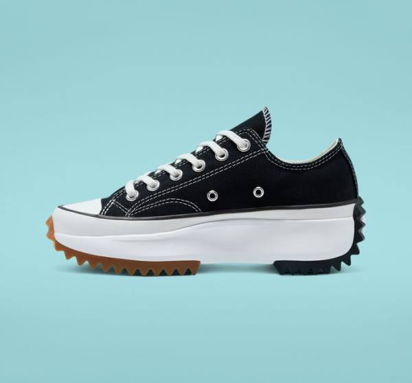 Converse Run Star Hike Platform Låga Sneakers Svarta Vita | CV-931FKU