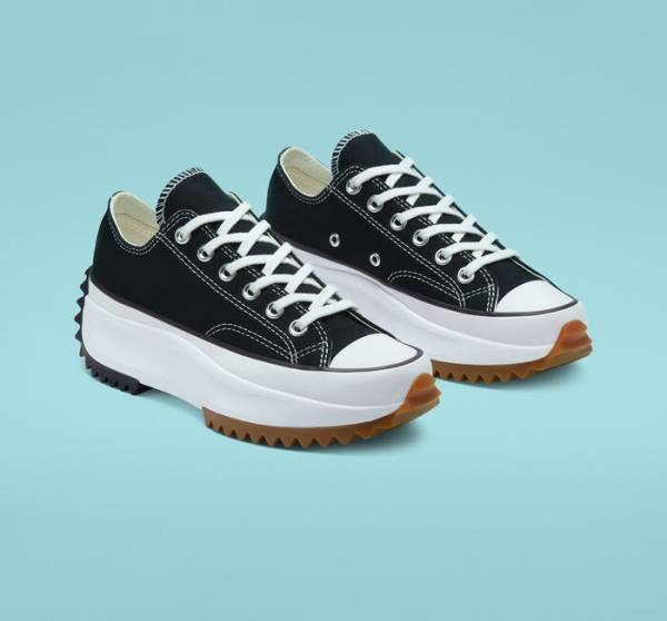 Converse Run Star Hike Platform Låga Sneakers Svarta Vita | CV-931FKU