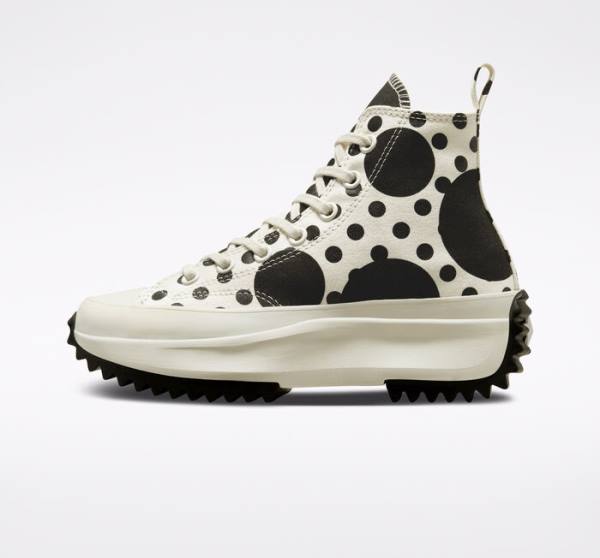 Converse Run Star Hike Platform Polka Dots Höga Sneakers Svarta | CV-529PVB