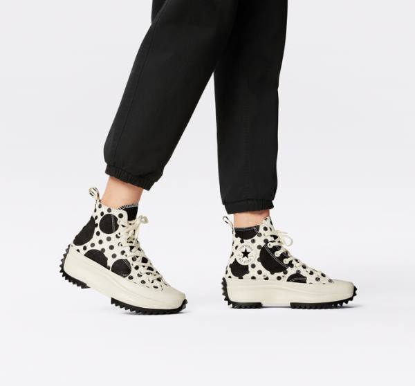 Converse Run Star Hike Platform Polka Dots Höga Sneakers Svarta | CV-529PVB