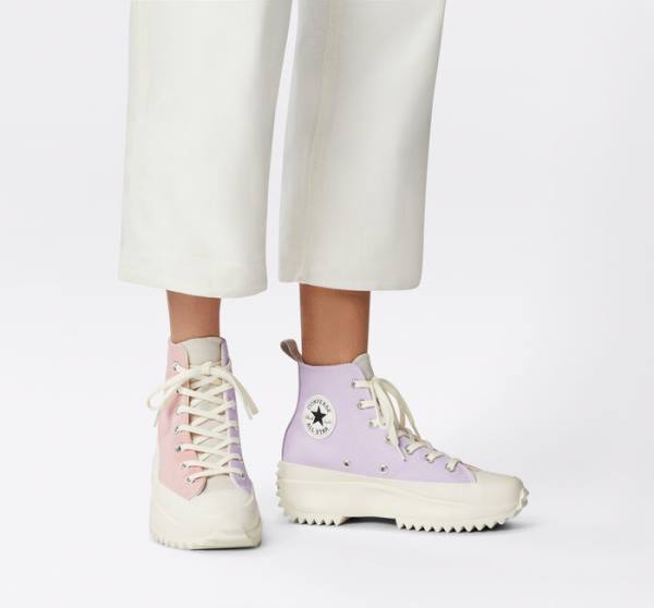 Converse Run Star Hike Platform Tri-Panel Color Block Höga Sneakers Rosa | CV-812ICN