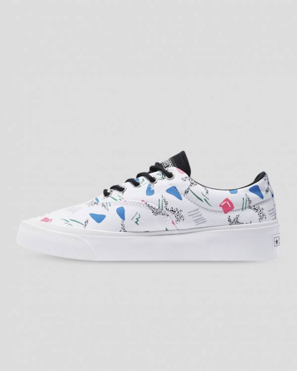 Converse Skid Grip 80s Archive Print Låga Sneakers Vita | CV-871RGE