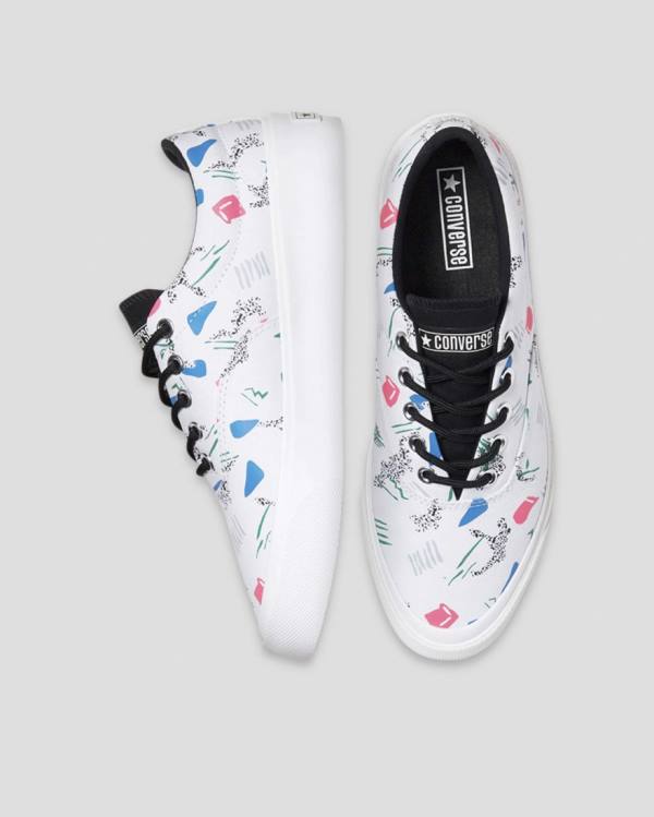 Converse Skid Grip 80s Archive Print Låga Sneakers Vita | CV-871RGE