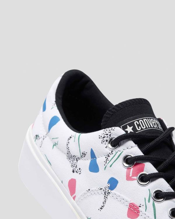 Converse Skid Grip 80s Archive Print Låga Sneakers Vita | CV-871RGE