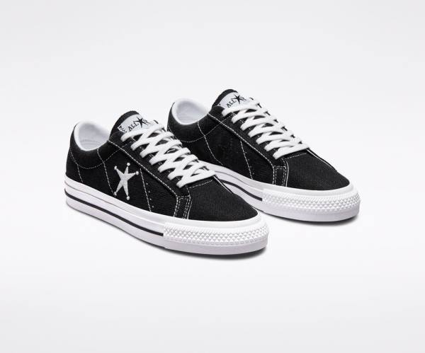 Converse Stussy One Star Låga Sneakers Svarta Vita | CV-385RPL